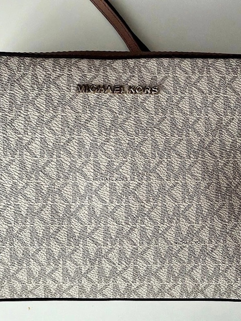 Michael Kors Jet Set Large East West Crossbody Bag Brown & White